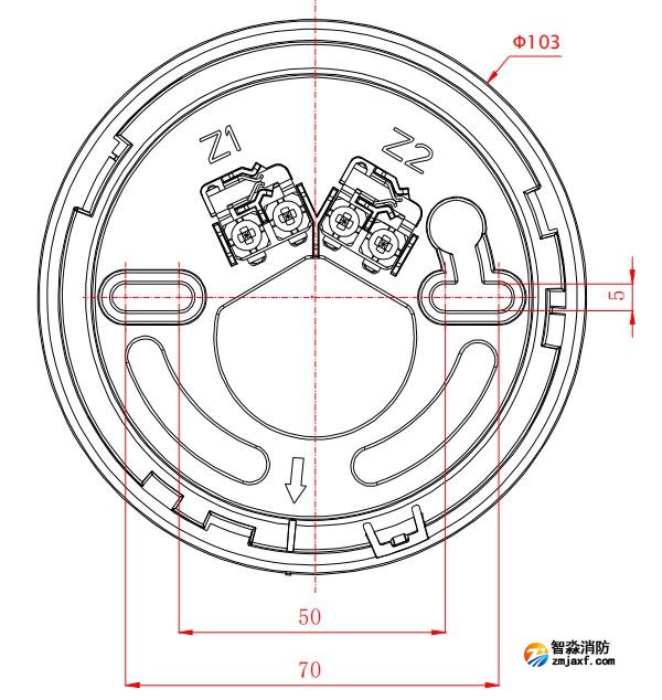 DZ-07探測(cè)器底座外形尺寸